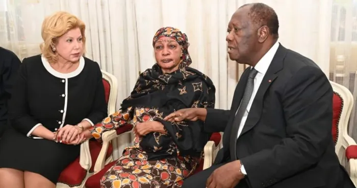 deces-de-bedie-le-president-ouattara-et-son-epouse-au-chevet-de-la-famille-eploree