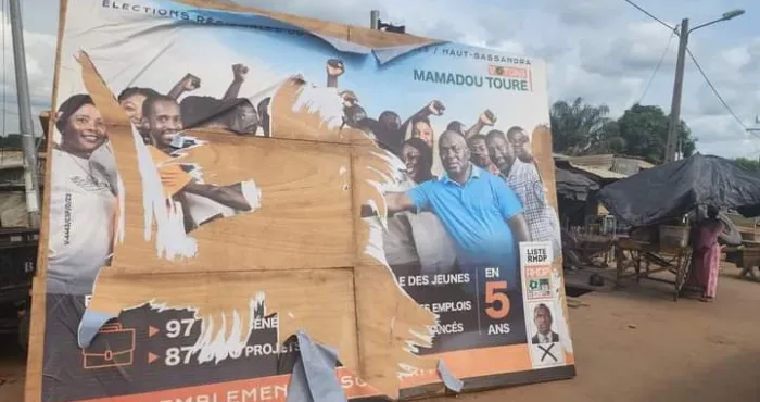 election-regionale-dans-le-haut-sassandra-les-affiches-du-candidat-mamadou-toure-font-lobjet-de-vandalisme